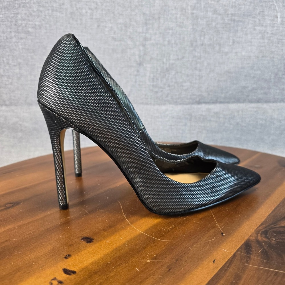 Daya by Zendaya Womens Sz 9 Metallic Gunmetal Textured Pointed Toe Stiletto Pump